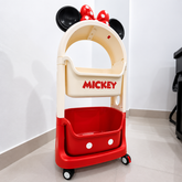 Original Disney Mickey Mouse Kids Rolling Storage Organizer Cart – Red