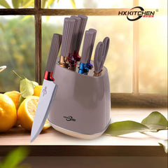 Premium German-Style Stainless Steel Knife Set with Modern Storage Block – 6 Piece Kitchen Collection