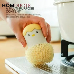 Cute Chick Egg-Shaped Kitchen Sponge Holder with Scrubber β Adorable Dishwashing Tool Organizer