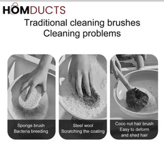 Premium Long-Handled Kitchen Pot Brush – Elegant Wooden & Nylon Bristles
