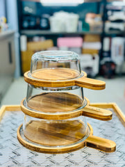 Kabab serving glass dish