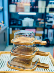 Kabab serving glass dish