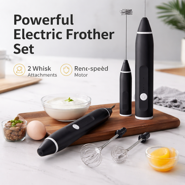 Coffee Beater 2-in-1 | Electric Milk Frother & Egg Beater | Rechargeable Handheld Mixer