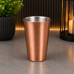 Luxury Copper Double Wall Plain Drinking Glass – 450ml