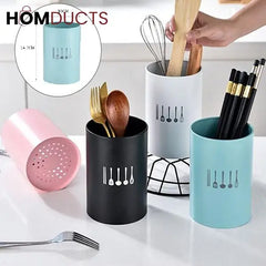 Colorful Stainless Steel Kitchen Utensil Holder Cup – Countertop Organizer Caddy for Spoons, Forks, Chopsticks & Cooking Tools