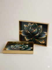 Acrylic floral tray set (2pc)