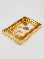 Acrylic floral tray set (2pc)