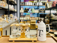 Tea set with wooden base 15 piece