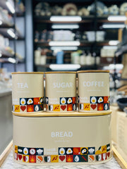 Bread box with 3 piece jar set airtight