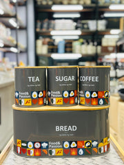 Bread box with 3 piece jar set airtight