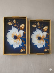 Acrylic floral tray set (2pc)