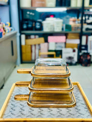 Kabab serving glass dish